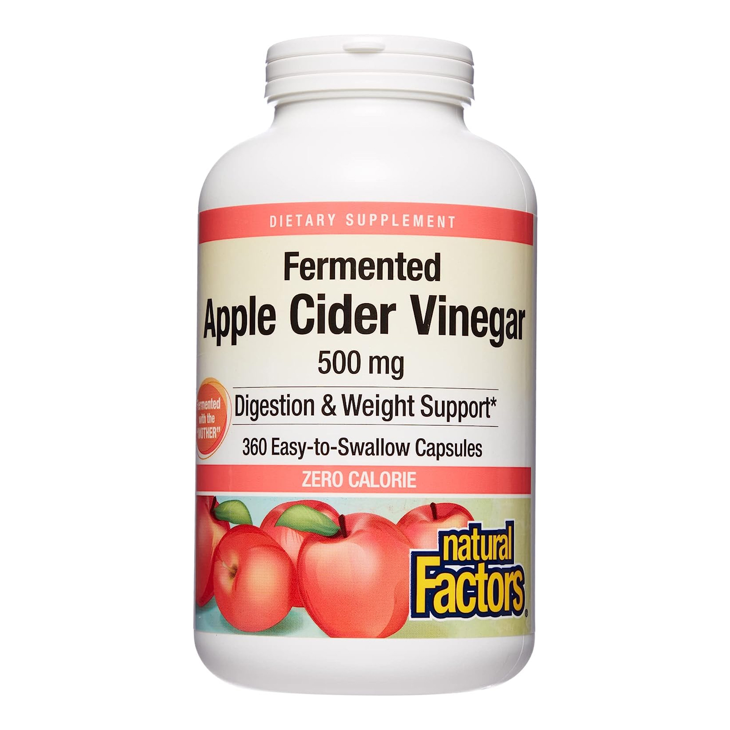 네추럴팩터스 사과식초 애플사이다 비니거 500mg 360캡슐 - 상품 이미지