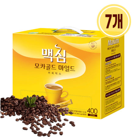 동서식품 맥심 모카골드 마일드 커피믹스 400개입 7개 천연카제인 황금비율