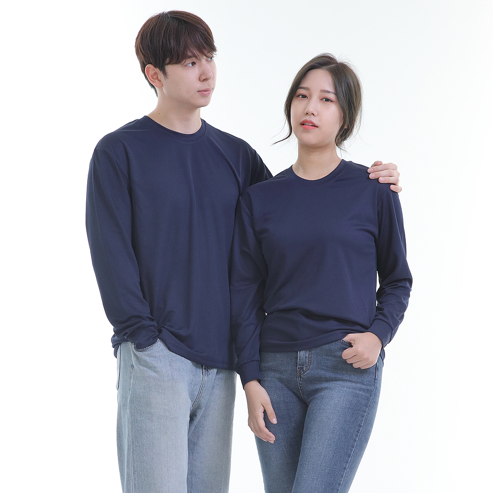 쿨론)기능성곤색라운드 긴팔티셔츠 식당 업소 가게티제작 유니폼셔츠 홀서빙복 이미지 7