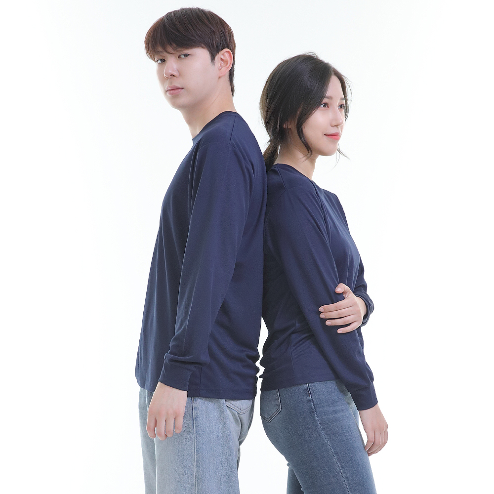쿨론)기능성곤색라운드 긴팔티셔츠 식당 업소 가게티제작 유니폼셔츠 홀서빙복 이미지 6