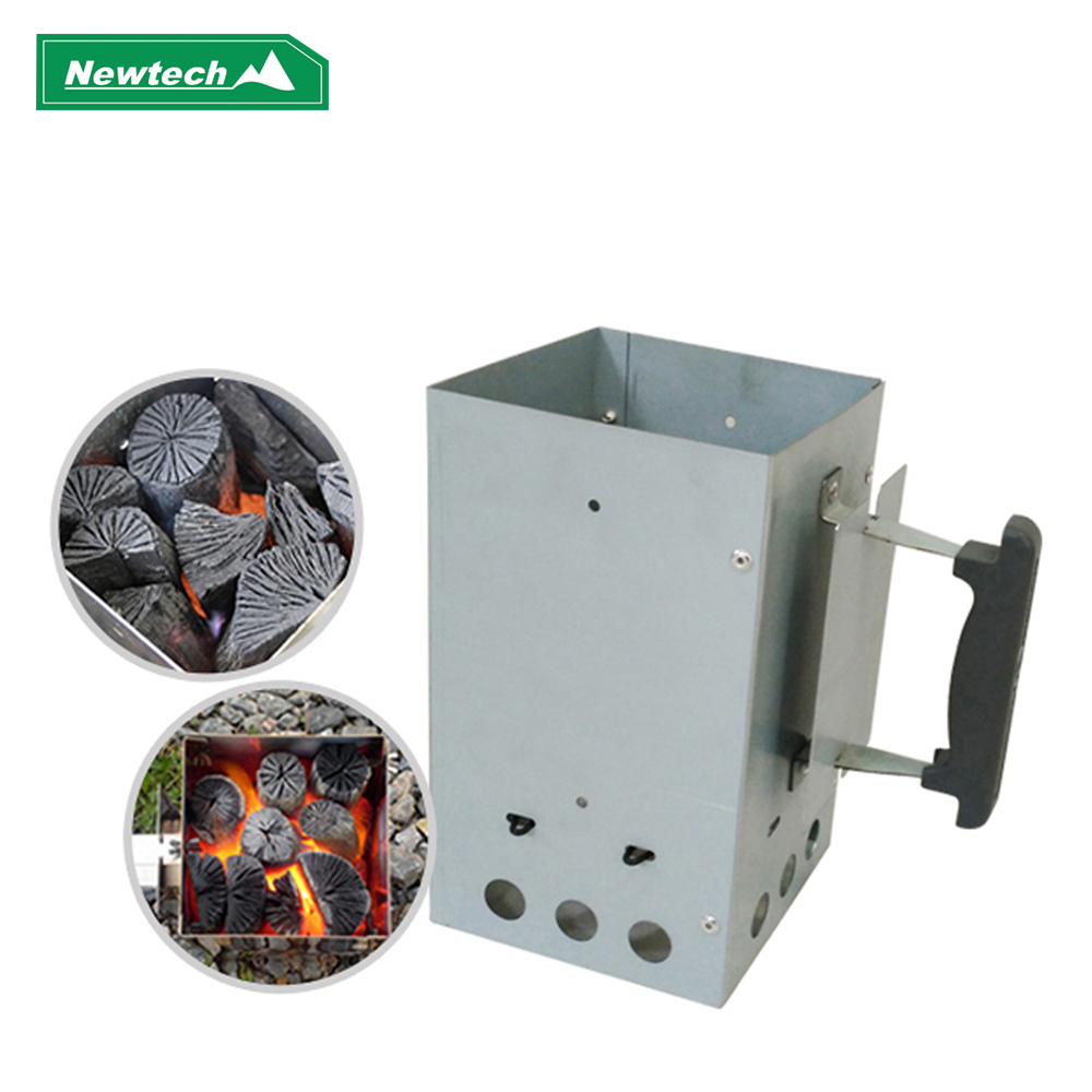 뉴테크캠쿡 차콜스타터 숯 착화기 캠핑 휴대용 사각 접이식 침니스타터