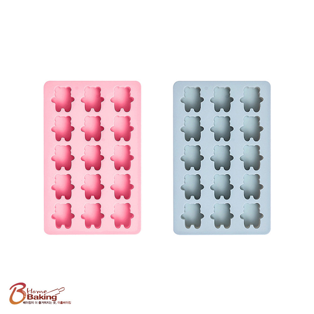실리콘아이스트레이 얼음틀곰15구 랜덤1개 초콜릿몰드 젤리몰드 베이킹 초콜릿 아이스크림