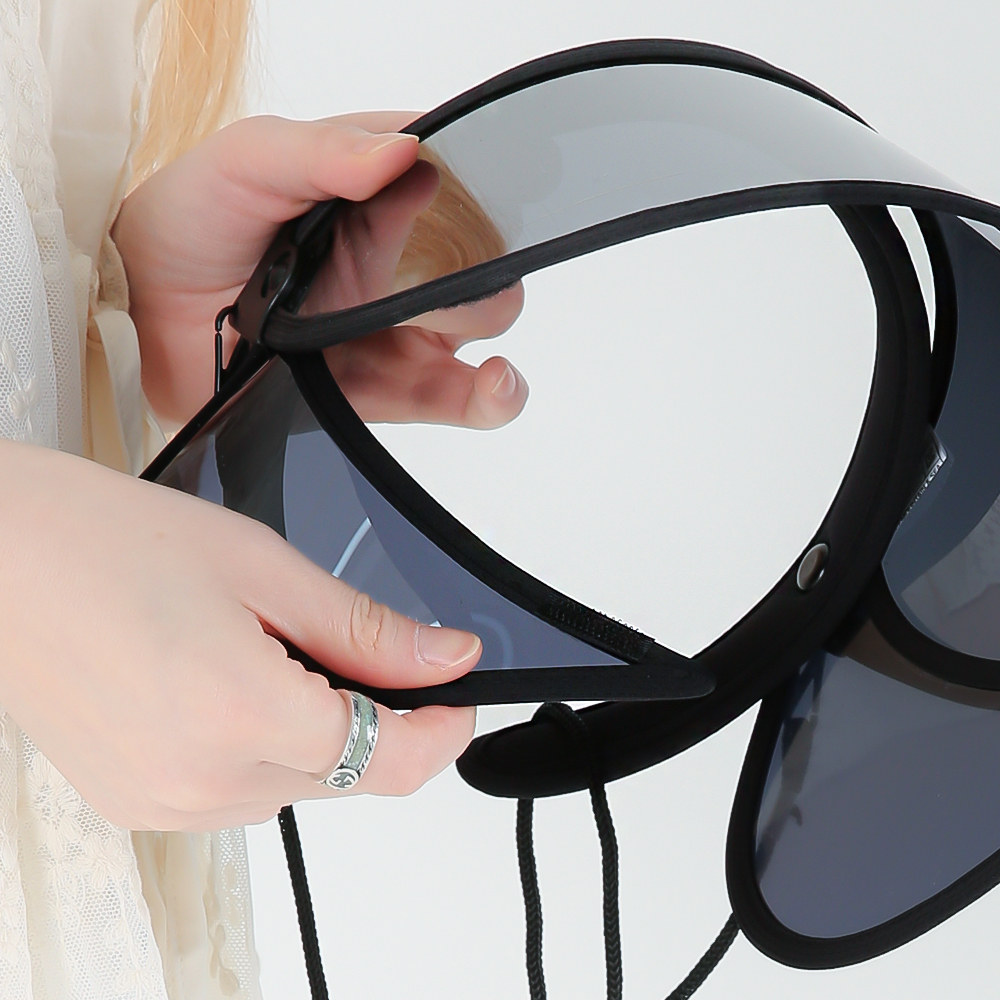 국내생산 자외선 99.9%차단 썬캡 UV 햇빛 차단 턱 끈 날개 여성 선캡