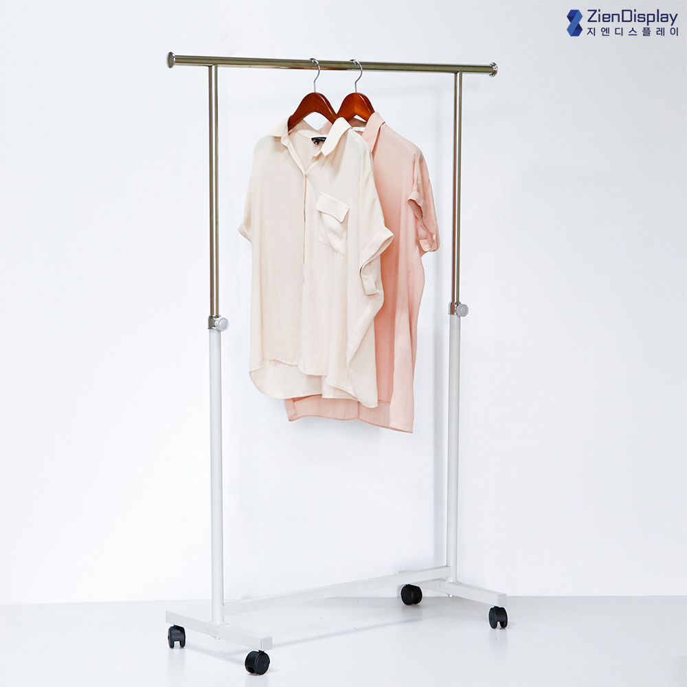 지엔 반조립 이동식 바퀴 헹거 옷방 드레스룸 매장 스테인리스 철제행거