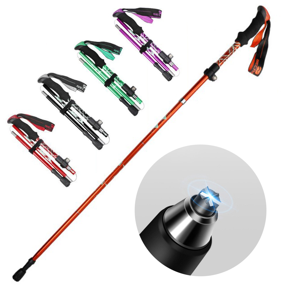 접이식 등산용 스틱 1P 폴딩 듀랄루민 초경량 등산스틱 휴대용 5단 산악 지팡이