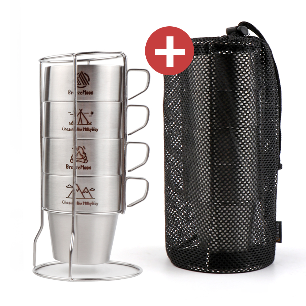 브리즈문 스텐 진공 캠핑컵 4개 세트 맥주잔 머그컵