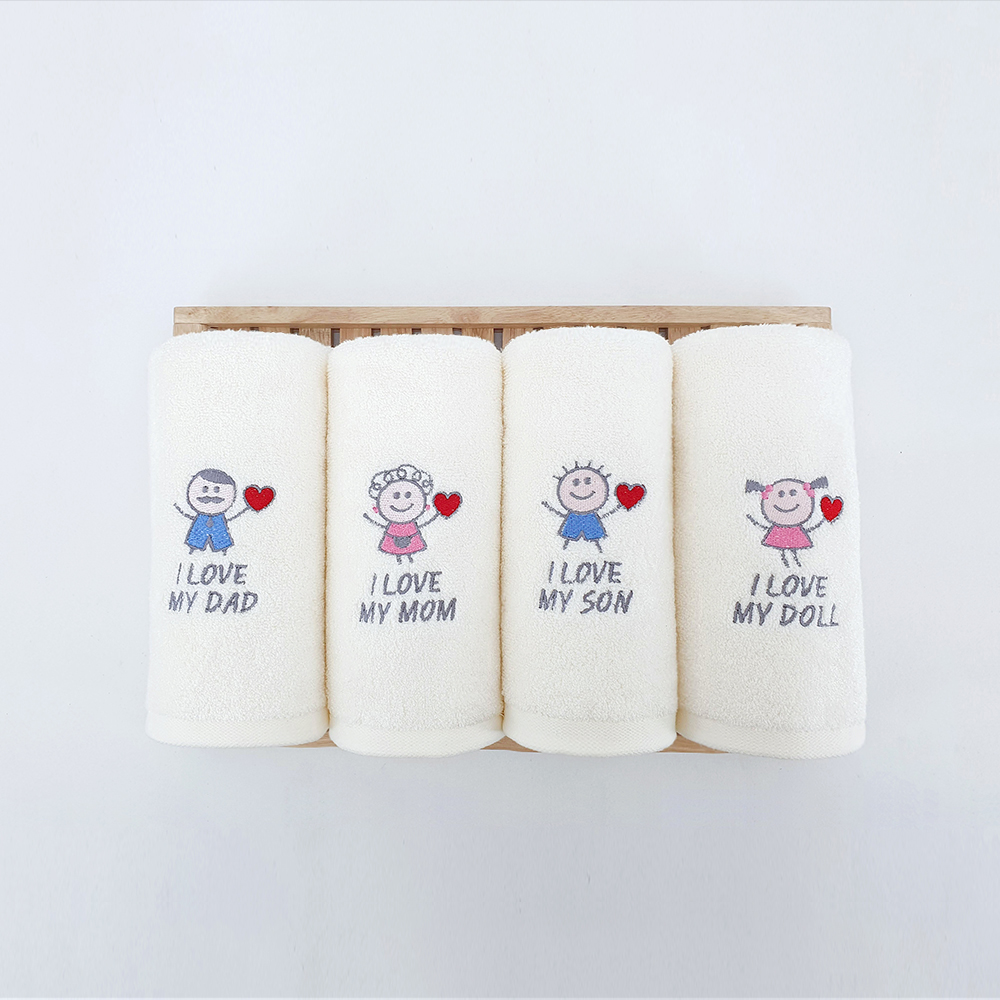 타월버킷 해피패밀리 자수 호텔수건, 세면타올 완벽 추천!