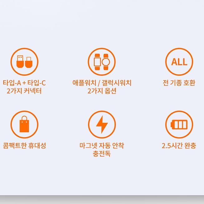 애플 갤럭시워치 스마트워치충전기 휴대용 USB충전기 이미지 7