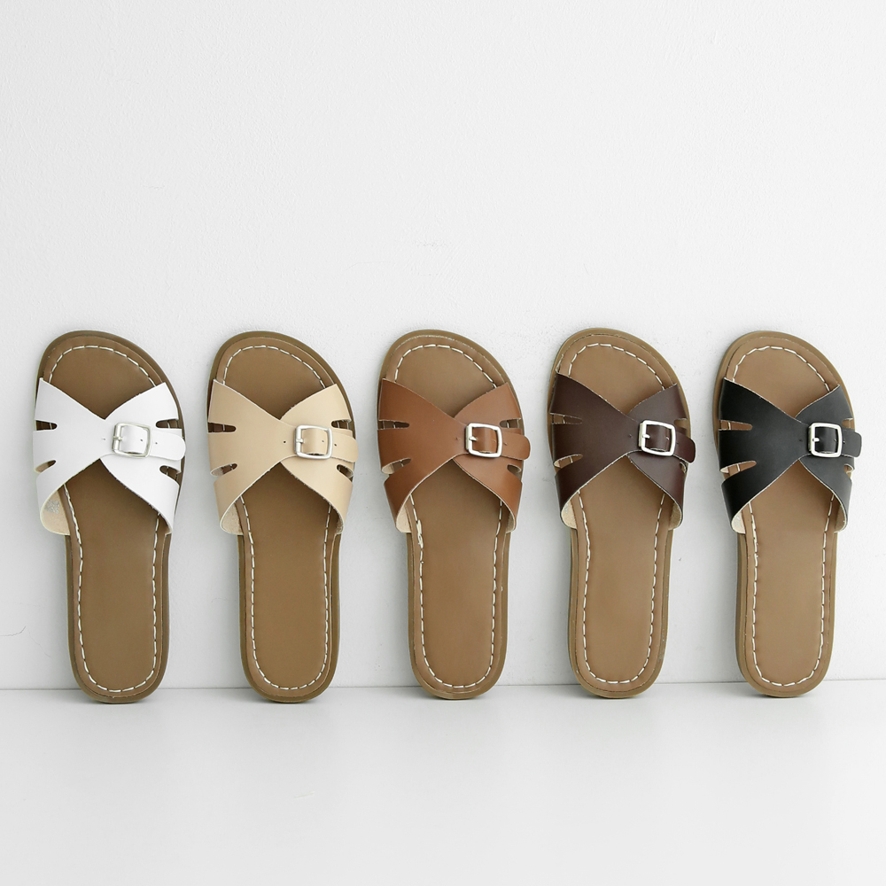 발편한 여성 빅사이즈 슬리퍼 버클 스트랩