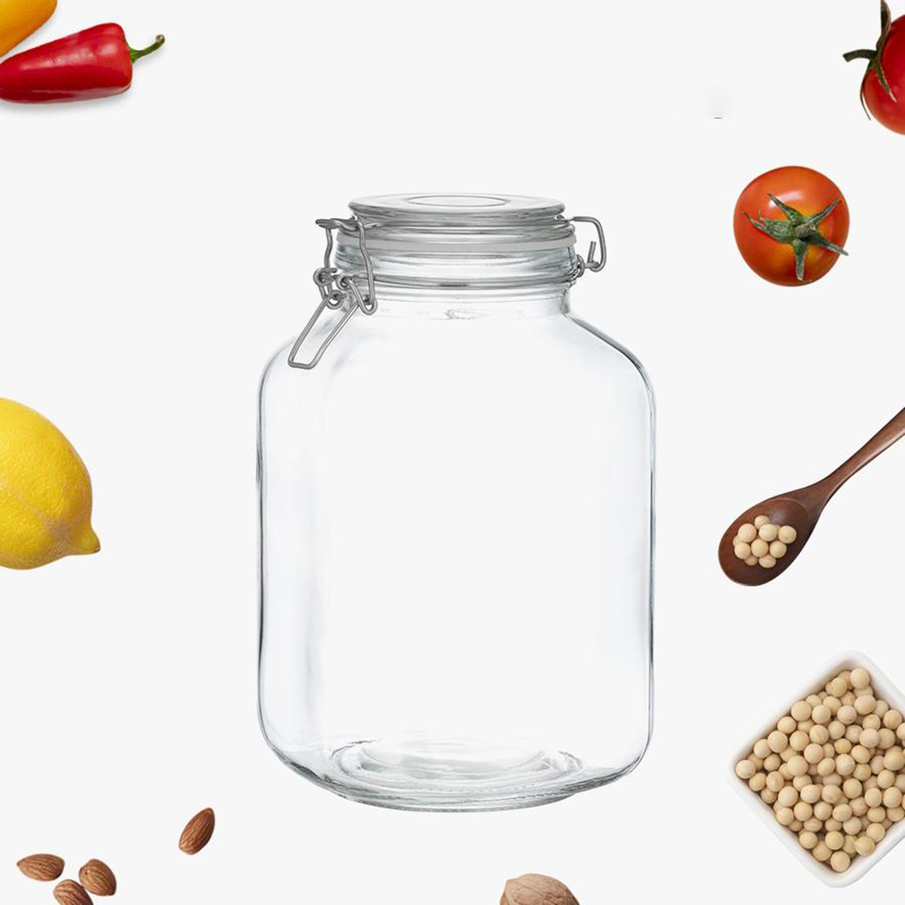 벨런 캐니스터 유리 밀폐용기 과일청 유리병 원두 보관용기 담금주병 원형1호 480ml - 상세 이미지 2