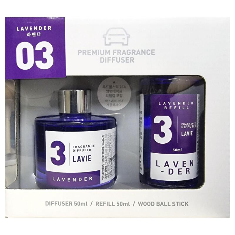 LAVIE 라비에 차량용 기프트세트 본품50ml+리필50ml 03라벤더 013158 - 상세 이미지 2