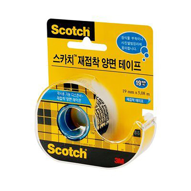 재 접착 양면테이프 N0238 폭 19mm 길이 5.08m - 상품 이미지