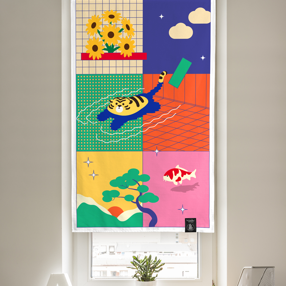 원세븐나인 가림막 커튼 가내평화 가리개 현관 중문 도어 베란다 주방 창문 바란스 패브릭