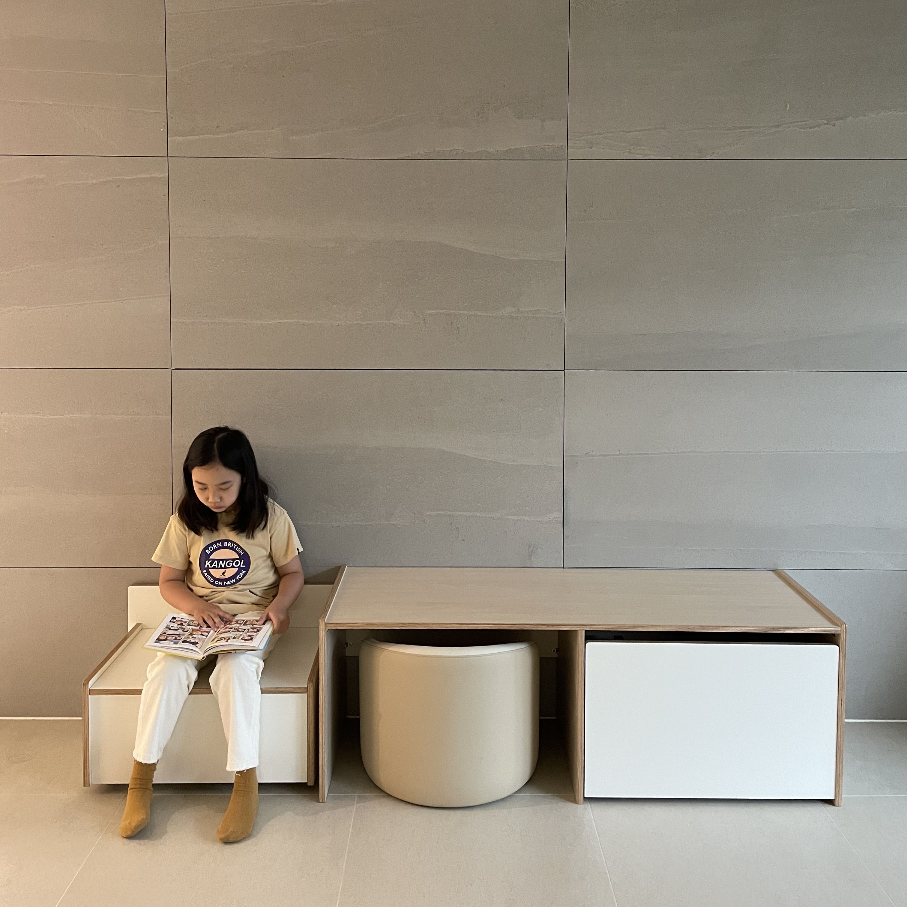 하이오즈 자작나무 멀티 벤치 수납장 책상 테이블