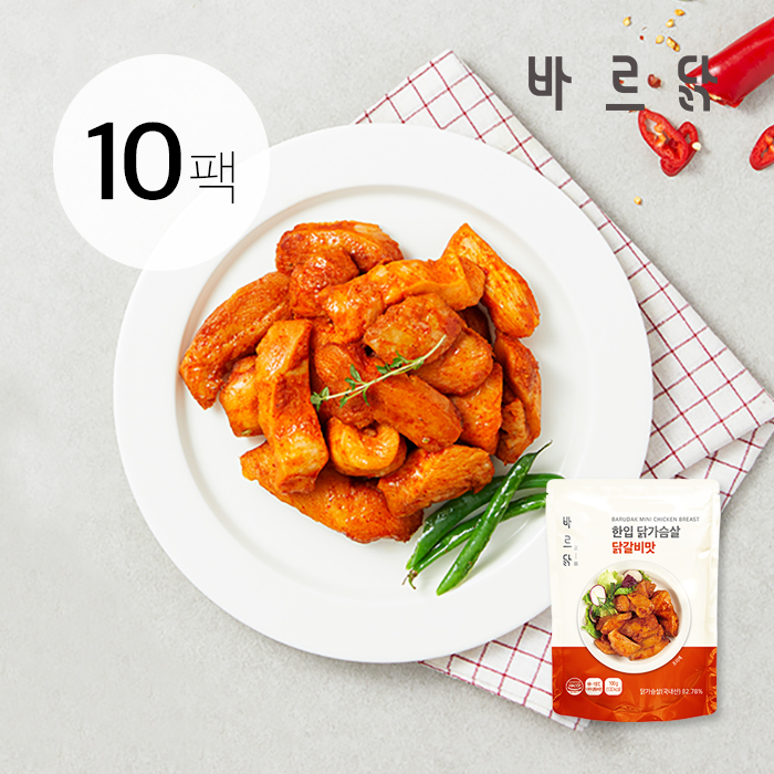 [바르닭] 한입 닭가슴살 닭갈비맛 10팩