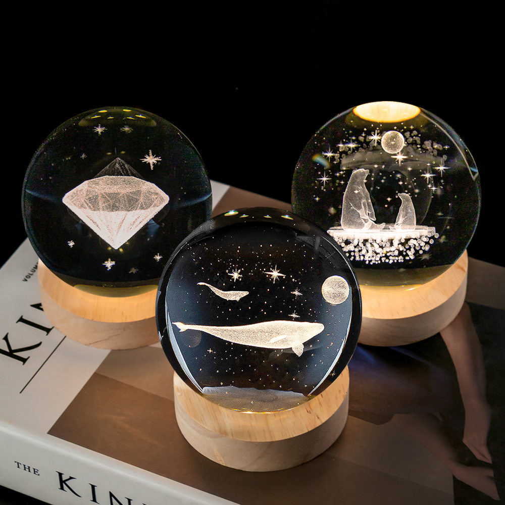 레토 크리스탈 3D 북극곰 무드등 집들이선물 인테리어 LED 조명 LML-C33 - 상세 이미지 2