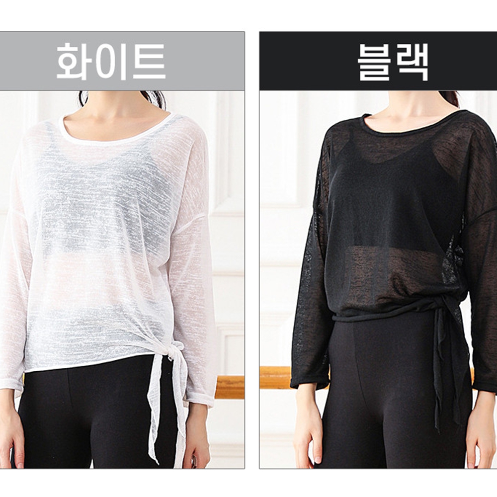 시스루 레오타드 발레 티셔츠 성인 발레복 이미지 6