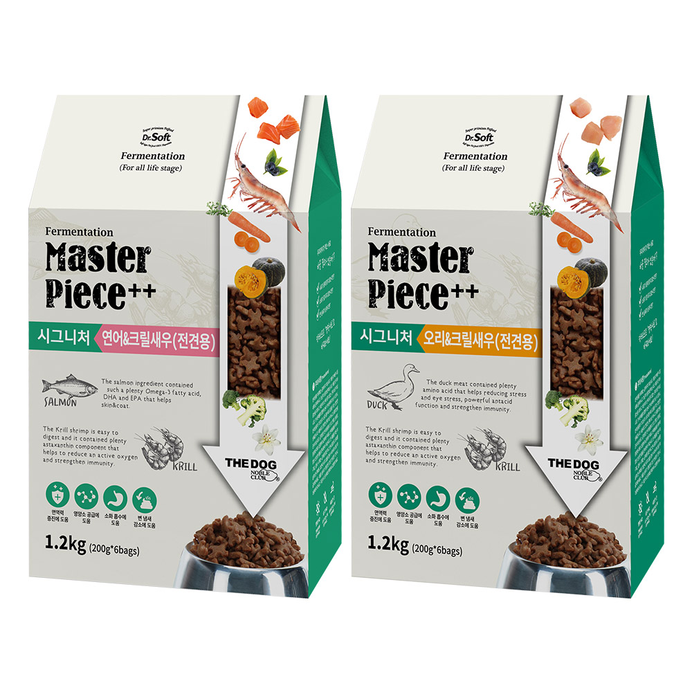 더독 닥터소프트 명작 시그니처 하이퍼알러지 사료 6종 1.2kg x 2p