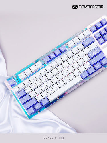 가츠 클래식TKL 투명 아크릴 아이 패드 폰 태블릿 유 무선 블루투스 기계식 조약돌 키보드