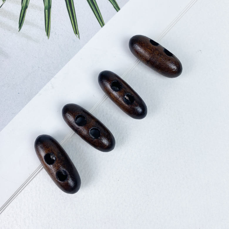 국산) 3cm 2구 우드 땅콩단추 떡볶이단추 코트단추 (4개) - 상세 이미지 5
