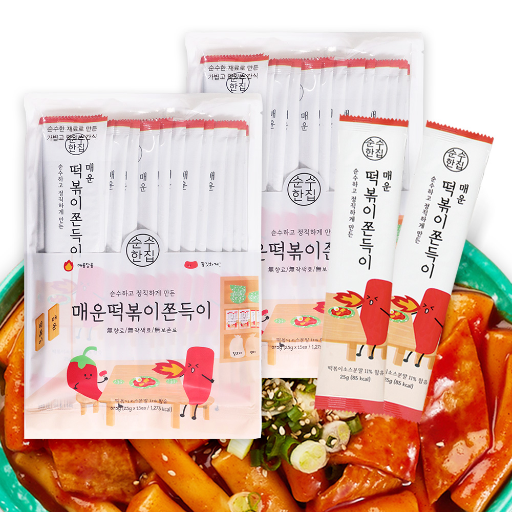 곤약쫀드기 쫀득이 간식 15개입 1봉지+1봉지