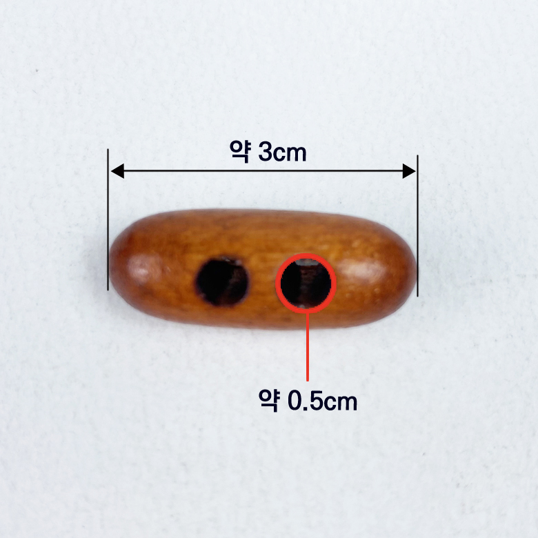 국산) 3cm 2구 우드 땅콩단추 떡볶이단추 코트단추 (4개) 이미지 6