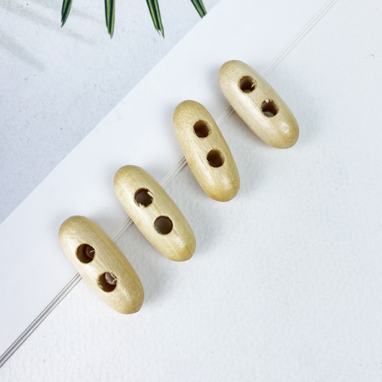국산) 3cm 2구 우드 땅콩단추 떡볶이단추 코트단추 (4개) - 상세 이미지 3