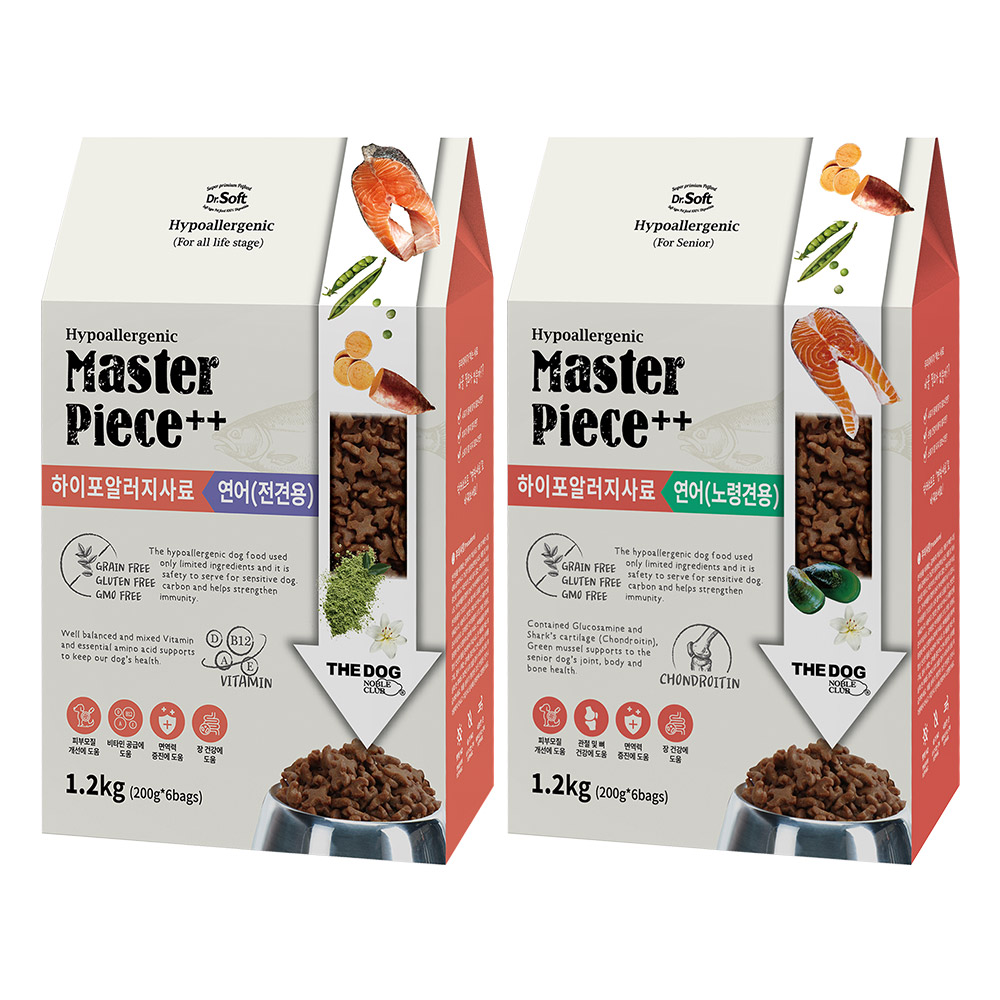 더독 닥터소프트 명작 시그니처 하이퍼알러지 사료 6종 1.2kg x 2p
