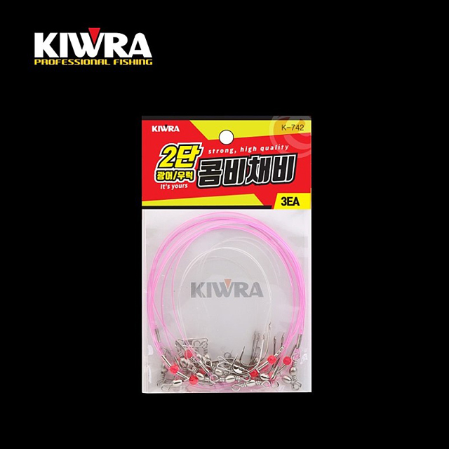 키우라 2단 콤비채비 K-742 구멍치기 백조기 낚시 외수질 우럭 낚시 - 상세 이미지 2