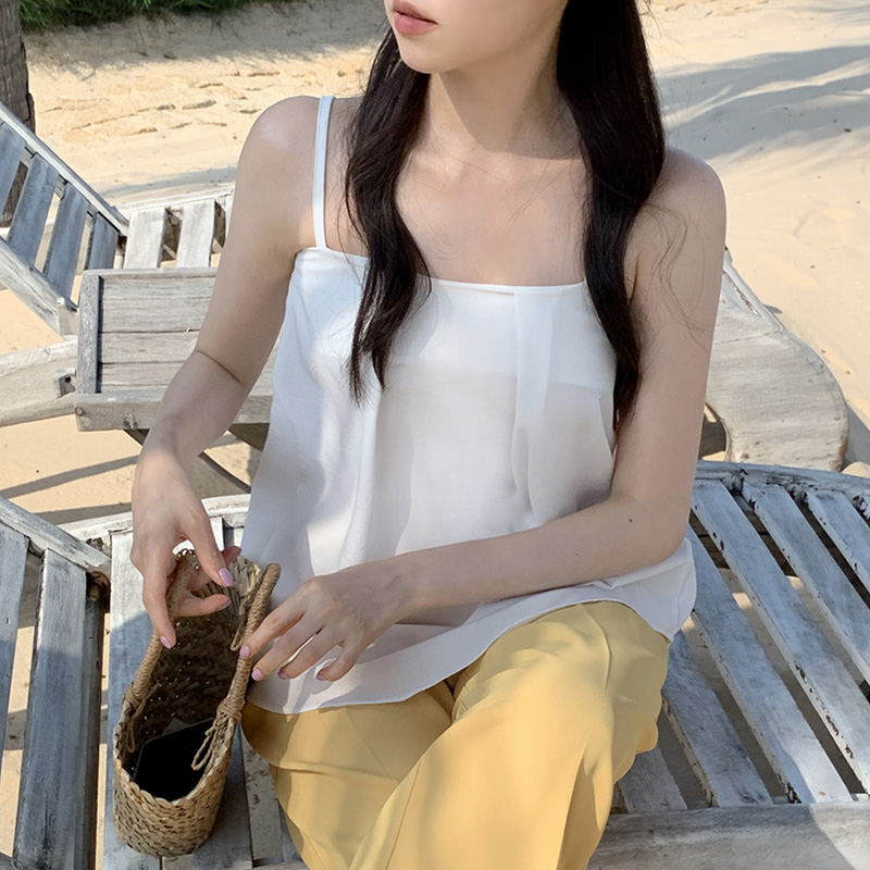 르앙 스퀘어 핀턱 나시 블라우스 bs7669 - 상세 이미지 3