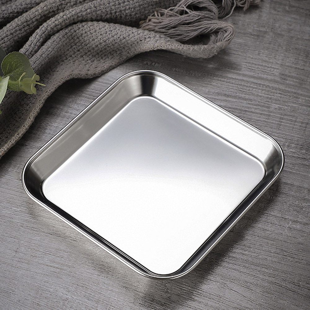 스텐 정사각 접시 캠핑 앞접시 2p 14.5x14.5 실버
