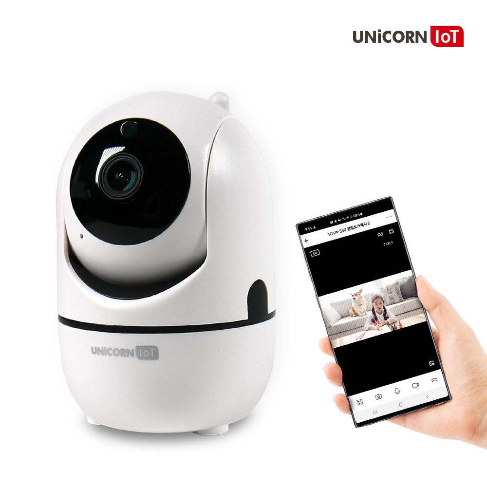 유니콘IoT 300만화소 CCTV 무선 보안 IP카메라 초고화질 홈캠 거치대제공 TCAM-S30 - 상품 이미지