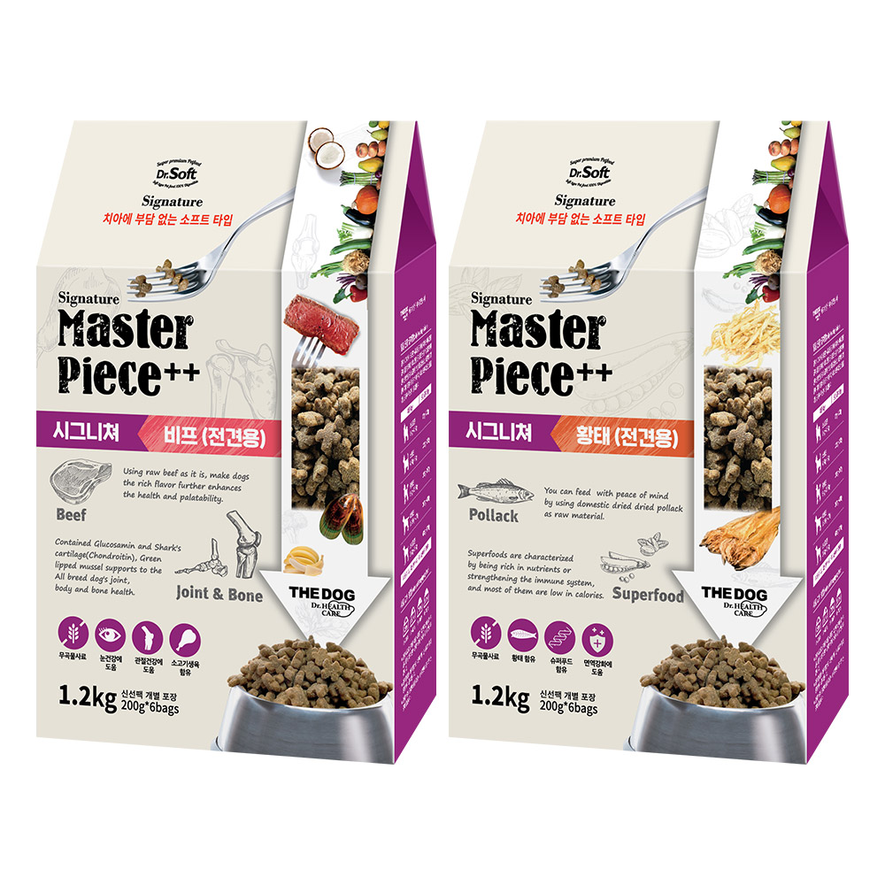 더독 닥터소프트 명작 시그니처 하이퍼알러지 사료 6종 1.2kg x 2p