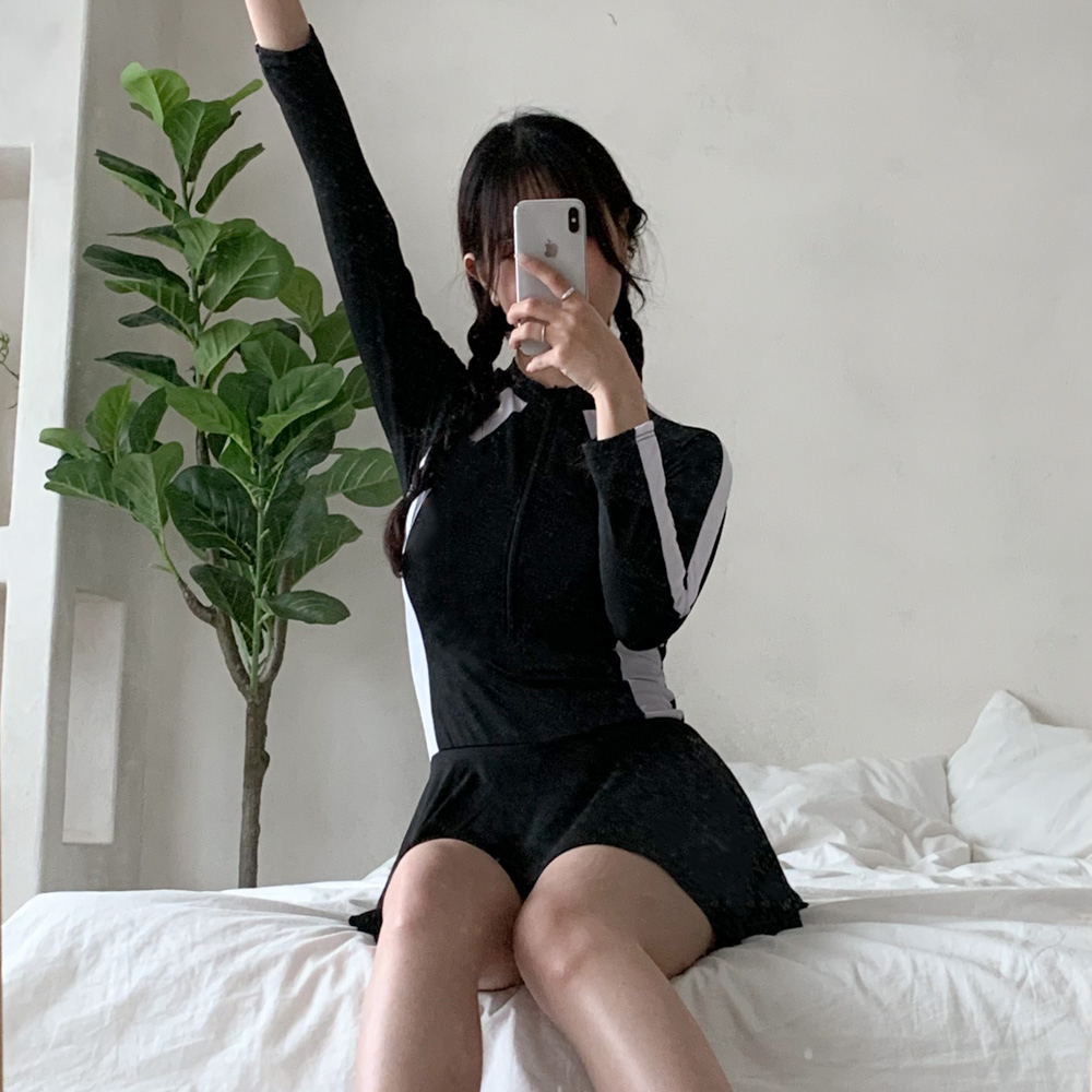 [❤상체커버❤] 커버드 라인 래쉬가드 바지 치마 수영복 상세 이미지 21