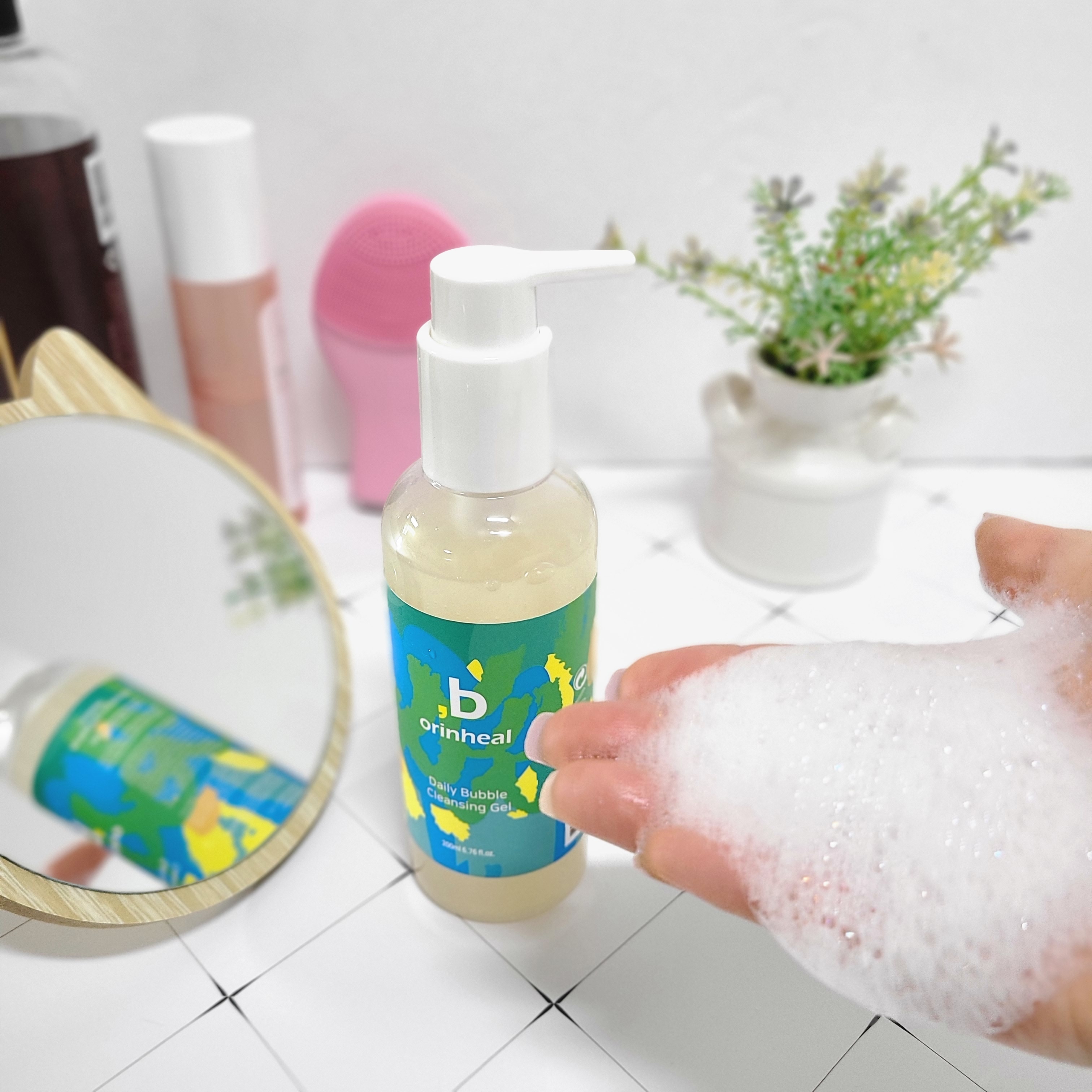 오린힐 데일리 버블 클렌징젤 200ml 비건인증 미산성 약산성 로즈마리향 펌프타입 이미지 8