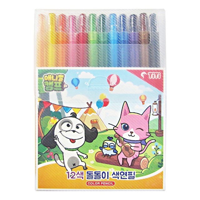 티티 12색 돌돌이 색연필