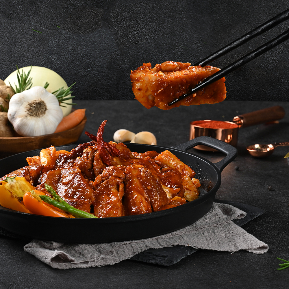 두루푸드 국민닭갈비 춘천닭갈비 택배 홈파티 캠핑요리 올인원세트 3인용 / 1.5인용 - 상세 이미지 2