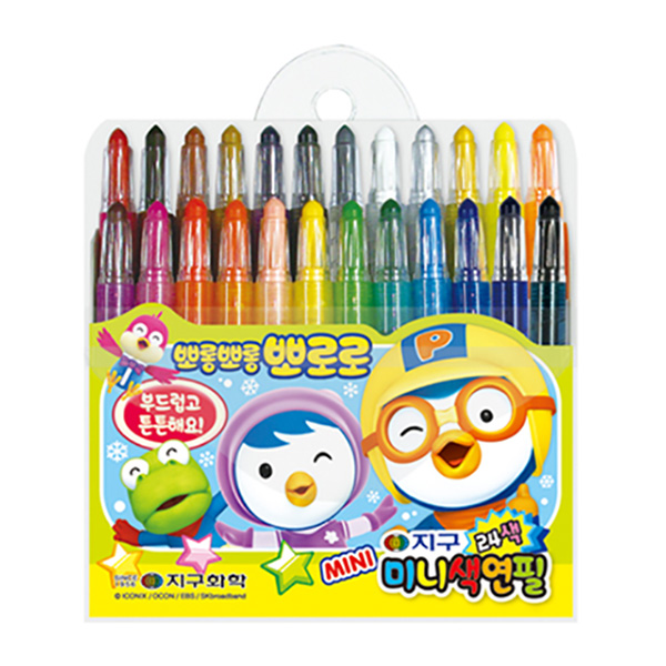 뽀로로 샤프식 미니 색연필 24색