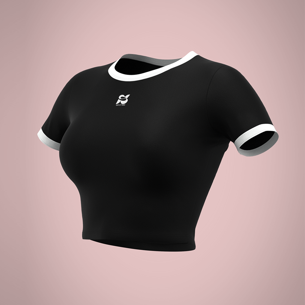 SPOTTER 로고 크롭 티셔츠 (BLACK) : 스포터짐웨어