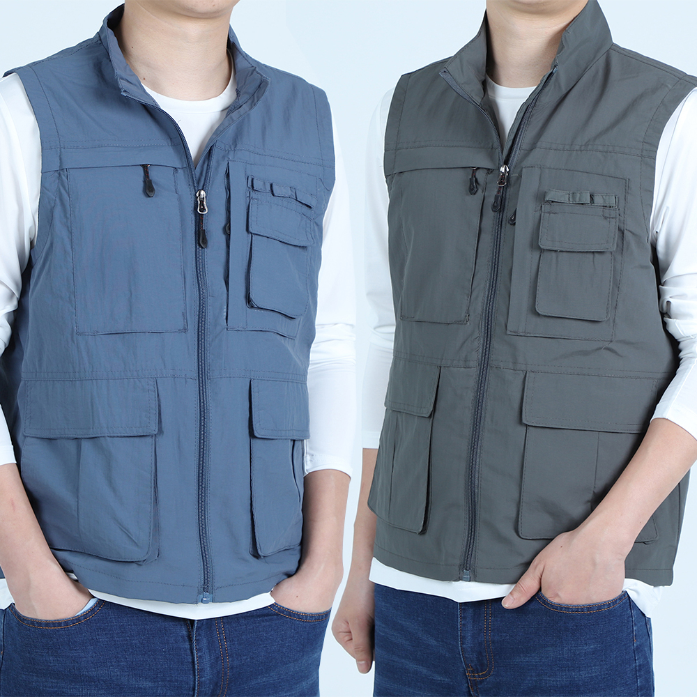 남자여름조끼 등산용조끼 아웃도어쪼끼 바람막이 주머니많은 여름용 빅사이즈