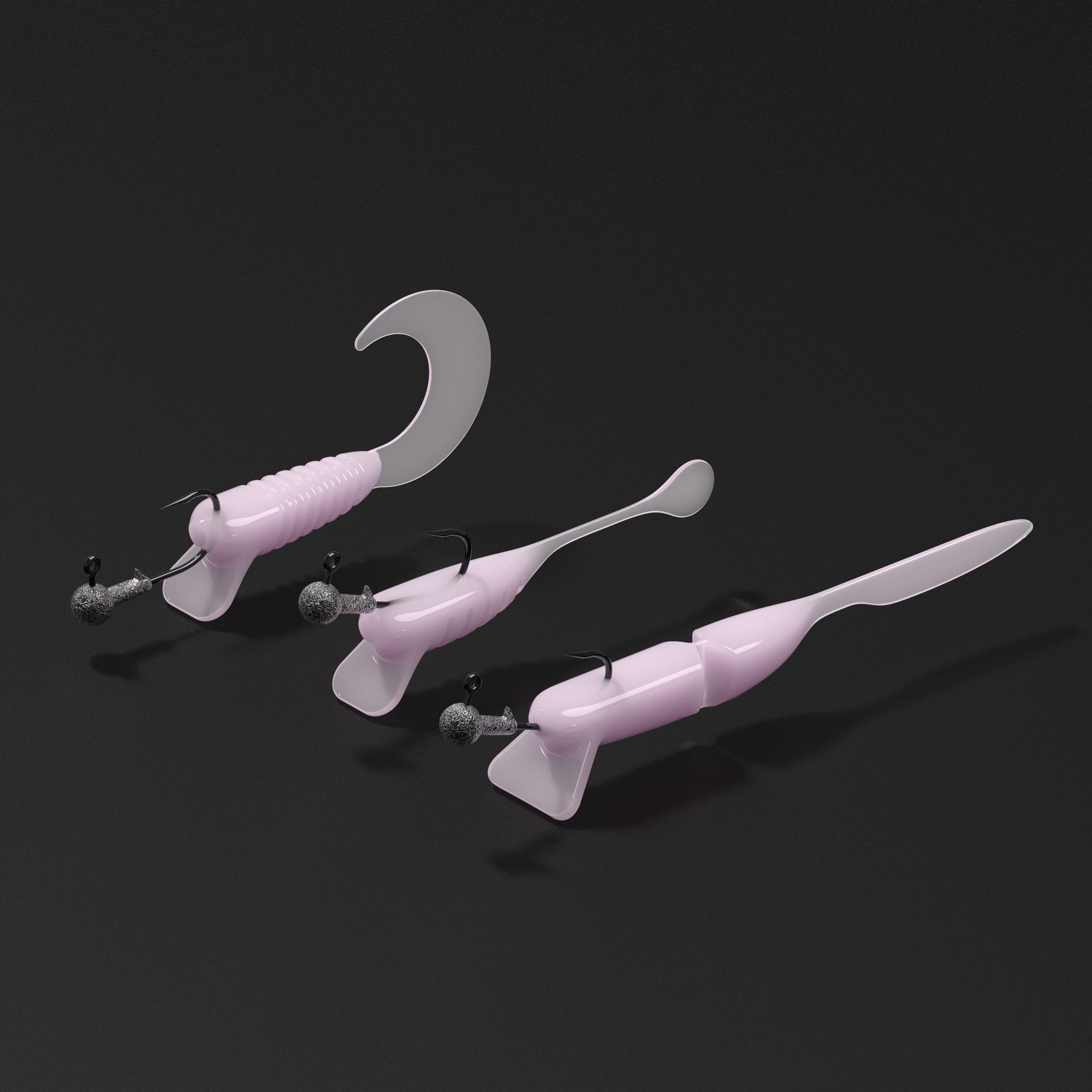 텐지 립그럽 씨테일 그럽웜 플로팅 웜 2.5인치 본글리터, 6.35cm - 상세 이미지 5