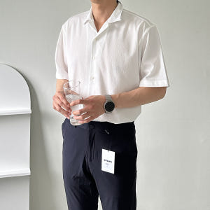 남자린넨셔츠 오버핏 오픈카라 남성남방 남자반팔셔츠 착용 후기 | 사이즈/핏 총정리 - 상품 이미지 3