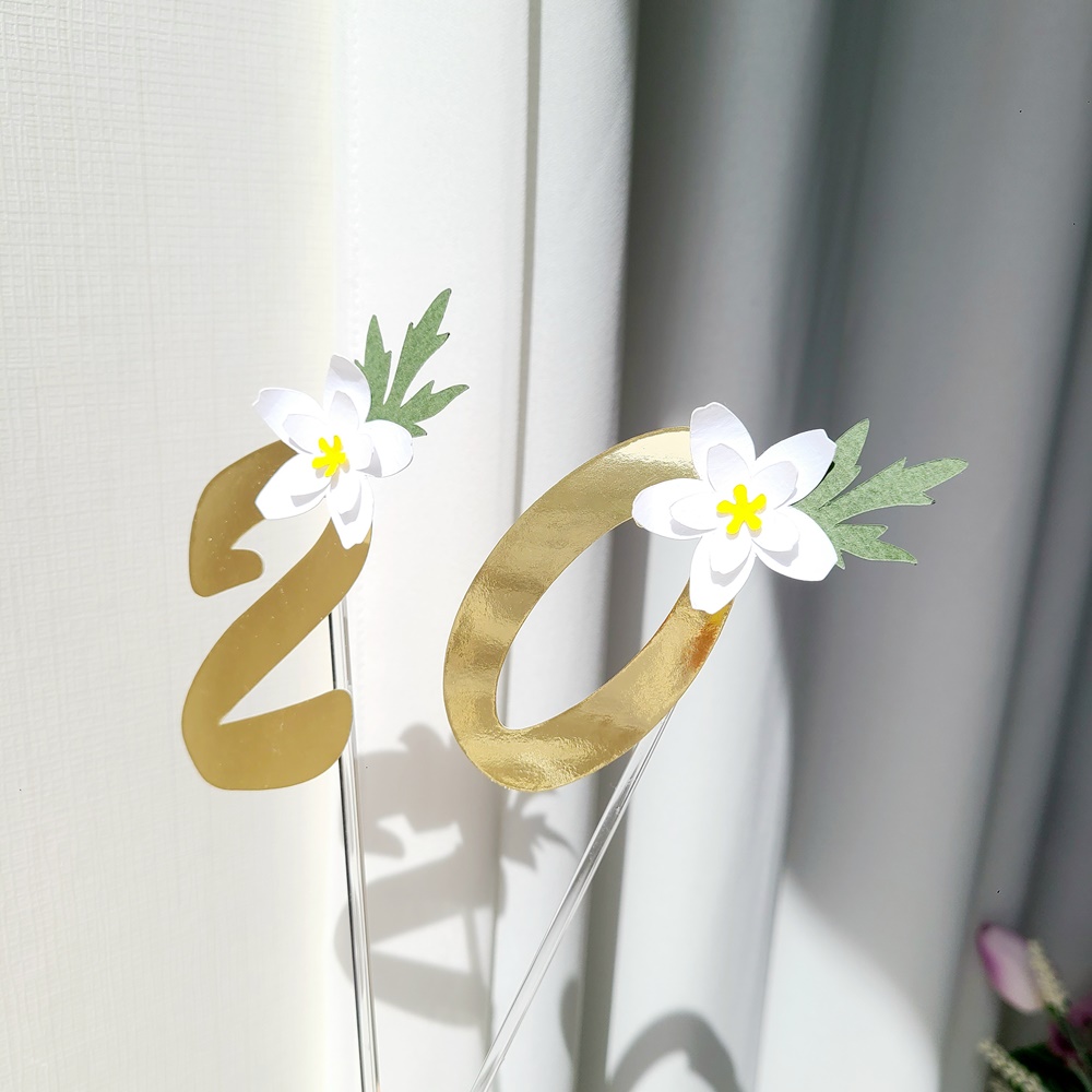 숫자 토퍼 꽃 플라워 생일 케이크 토퍼 제작 3 - 상세 이미지 2