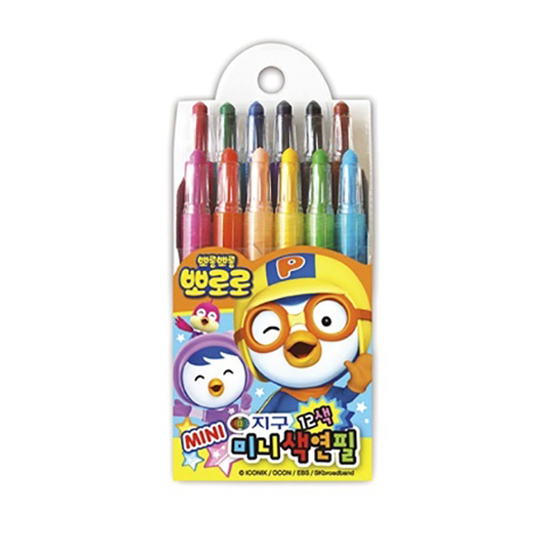 뽀뽀로 샤프식 미니 색연필 12색