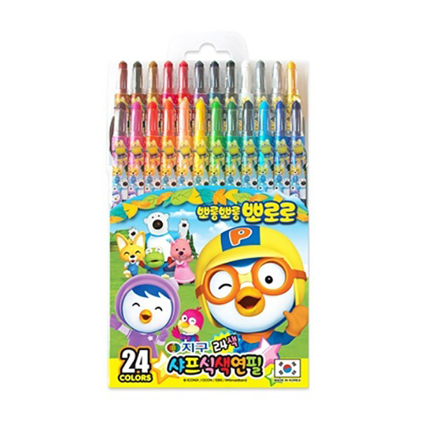 뽀로로 샤프식 색연필 24색