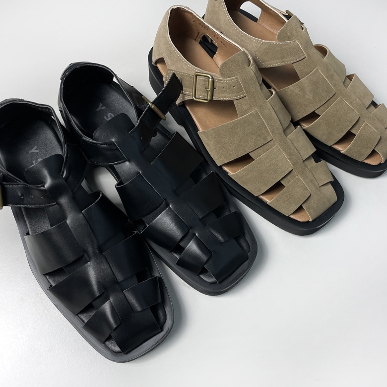 남자 스프링어 3cm 키높이 프리미엄 버클 샌들 블랙 베이지 250-280 - 상세 이미지 3