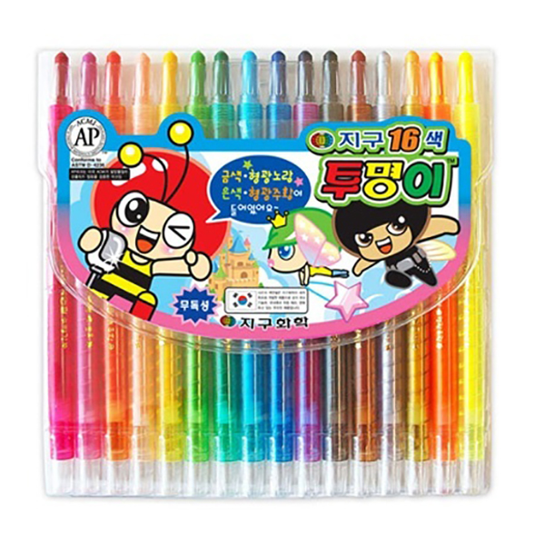 지구 투명이 색연필 16색 샤프식