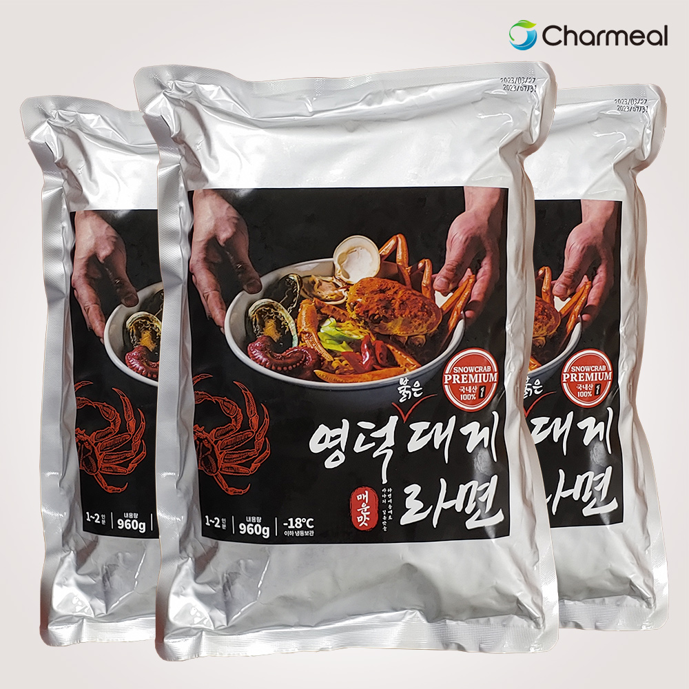영덕 붉은 대게 홍게 스노우크랩 해물 제철 해장 라면 3봉 간편식 캠핑푸드 - 상세 이미지 4