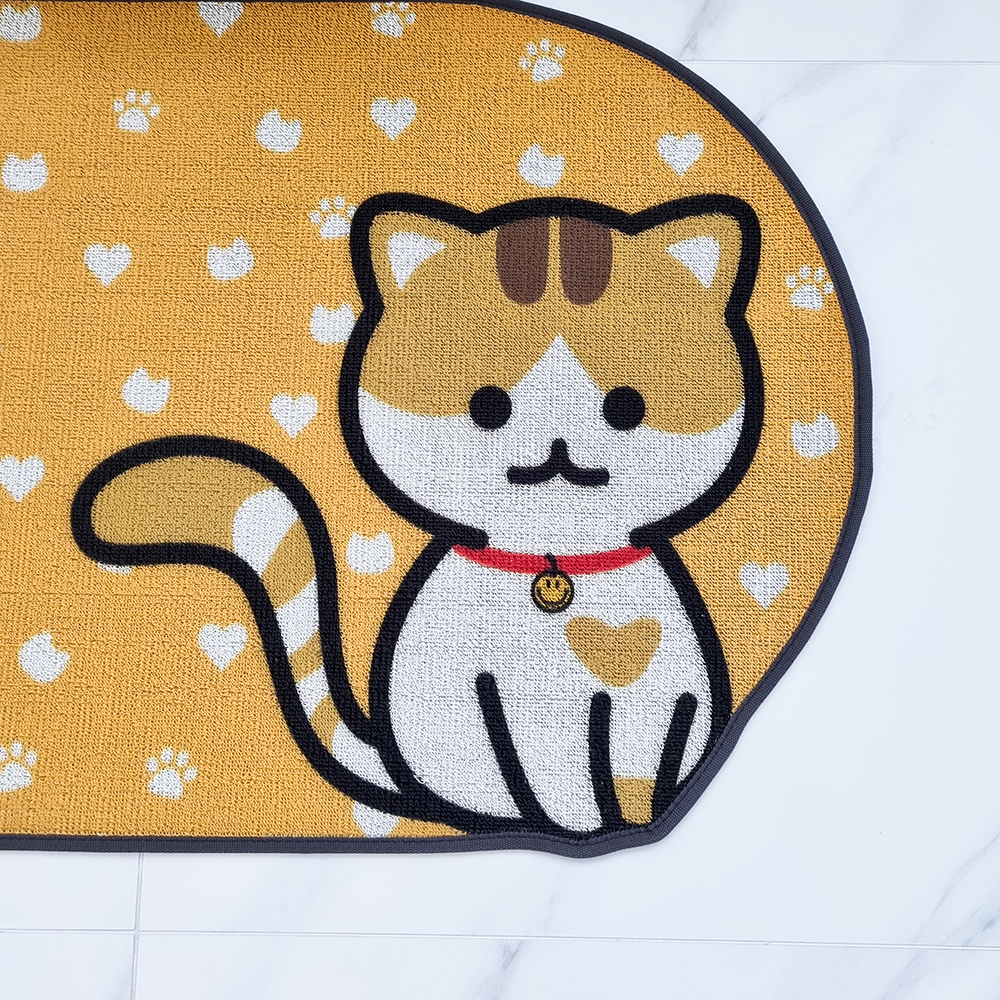 코메샵 사막화방지매트 고양이 호두 디자인 화장실 매트 가로형 90x60cm - 상세 이미지 5
