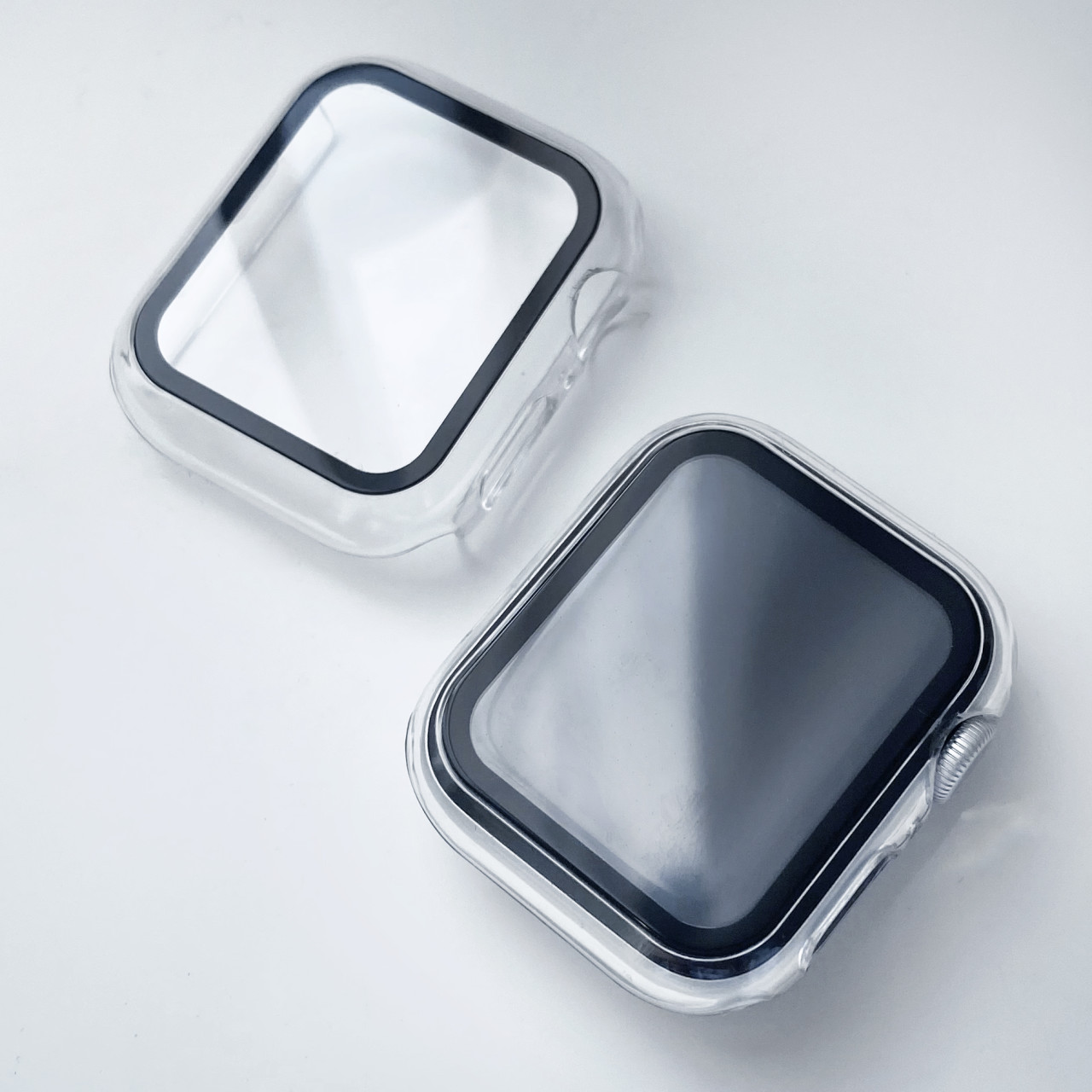 애플워치 9 8 7 6 SE2 호환 풀커버 투명 강화유리 액정 보호 어결투 케이스